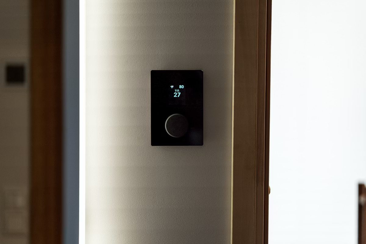 Modern wall-mounted smart device with touch interface